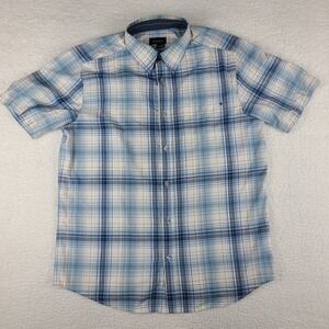 Marmot Dress Shirt Mens Large Blue‎ Plaid Outdoor Hiking Button Up